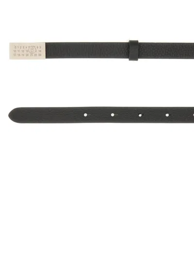 Mm6 Maison Margiela Leather Belt In Black