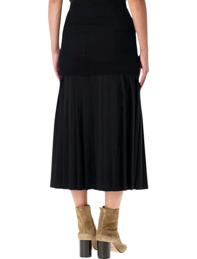 Mm6 Maison Margiela Black Tshirt With Numeric Patch And Tape Detail In Black