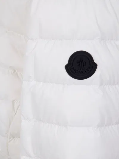 Moncler Quilted Belted Jacket In White