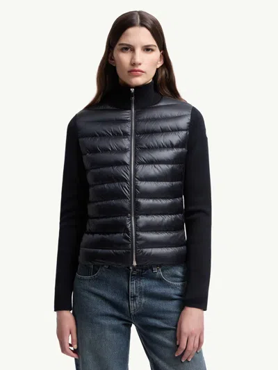 Moncler Padded Quilted Shell And Cotton-jersey Down Jacket In Blue