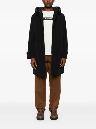 Moncler Straight-leg Panelled Cotton-blend Gabardine Trousers In Brown