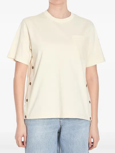 Moncler Cotton T-shirt With Pocket In Neutral