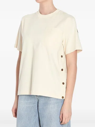 Moncler Cotton T-shirt With Pocket In Neutral