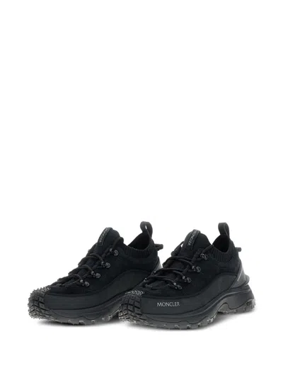 Moncler Trailgrip Lite3 Sneakers In Nubuck And Suede Leather In Black