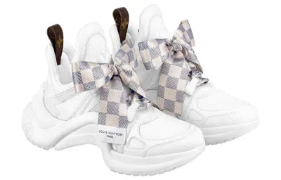 Pre-owned Louis Vuitton (wmns)  Archlight 1.0 Sneakers 'white With Plaid Ribbon' In Multi