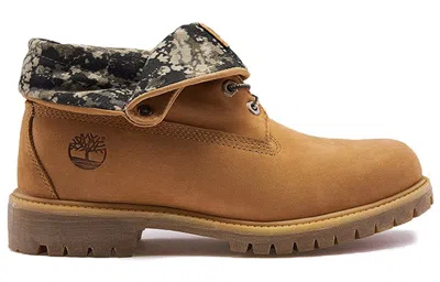 Timberland Roll Top Premium Boots Basic 'wheat Olive Green Camouflage' In Brown