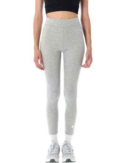 Nike 7/8 Length High-waisted Stretch Leggings In Gray