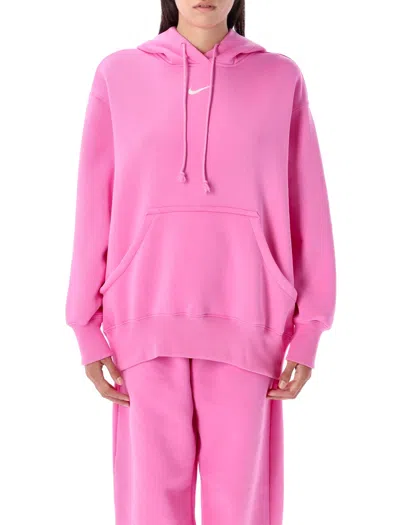 Nike Sportswear Plus Size Phoenix Fleece Oversized Pullover Hoodie In Pink