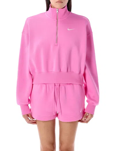Nike Sportswear Phoenix Fleece Crop Sweatshirt In Pink