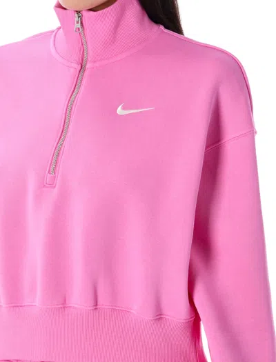 Nike Sportswear Phoenix Fleece Crop Sweatshirt In Pink