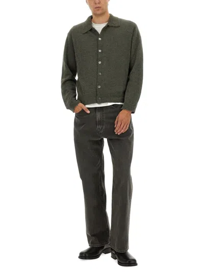 Our Legacy Green Alpaca Wool Polo Shirts In Green