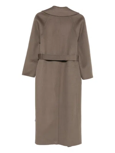 Paltò Paola Belted Wrap Coat In Brown