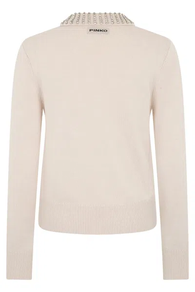 Pinko Ventotene Wool Blend Sweater In Pink