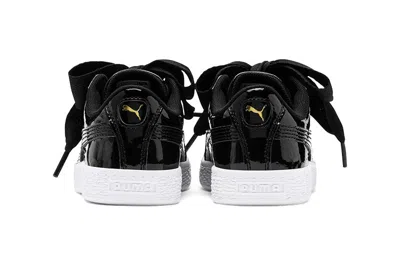 Puma Basket Heart Patent Little 'black White' In Multi