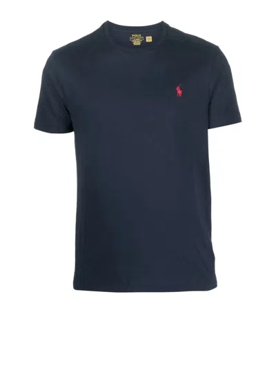 Polo Ralph Lauren Custom Slim Fit Jersey Crewneck T-shirt Clothing In Black