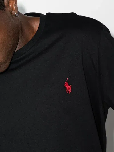 Polo Ralph Lauren Custom Slim Fit Jersey Crewneck T-shirt Clothing In Black