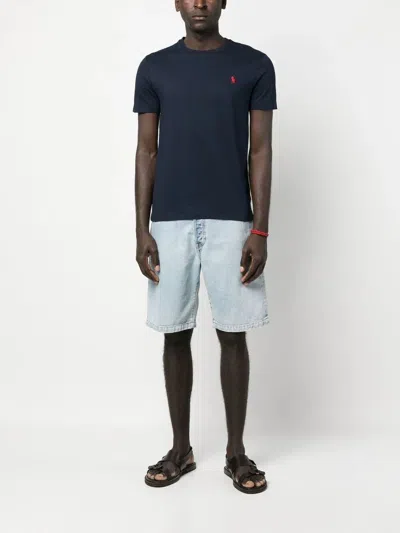 Polo Ralph Lauren Custom Slim Fit Jersey Crewneck T-shirt Clothing In Black