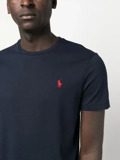 Polo Ralph Lauren Custom Slim Fit Jersey Crewneck T-shirt Clothing In Black