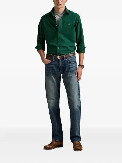 Polo Ralph Lauren Long Sleeve Sport Shirt In Green