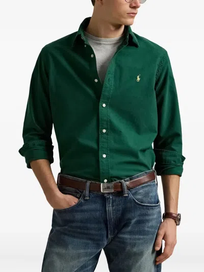 Polo Ralph Lauren Long Sleeve Sport Shirt In Green
