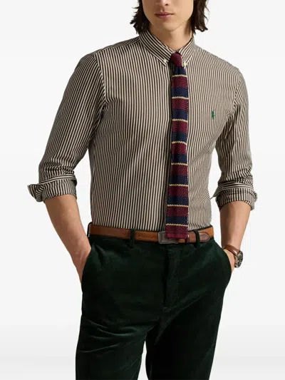 Polo Ralph Lauren Striped Pattern Button-down Collar Long Sleeves In Multi