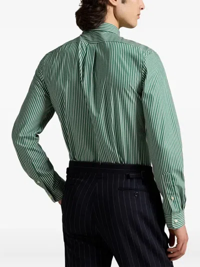Polo Ralph Lauren Shirt Striped Pattern Collar Button-down In Green