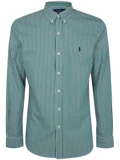 Polo Ralph Lauren Shirt Striped Pattern Collar Button-down In Green