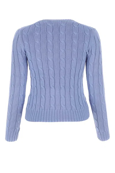 Polo Ralph Lauren Pastel Blue Cotton Sweater In Blue