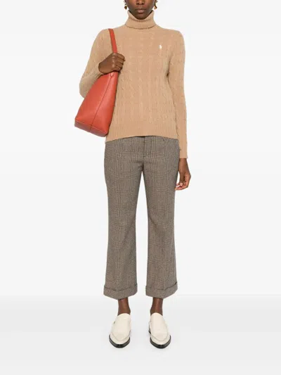 Polo Ralph Lauren Wool And Cashmere Blend Turtleneck Sweater In Neutral