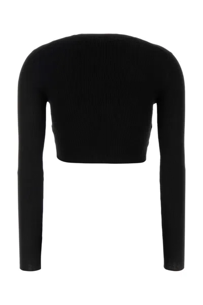 Prada Black Silk T-shirt In Black
