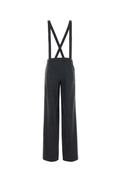 Pt Torino Dark Grey Stretch Cashmere Diana Pant In Black