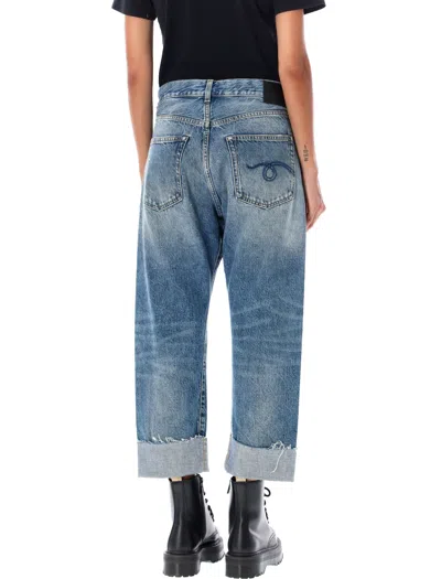 R13 Cross Over Jeans In Blue