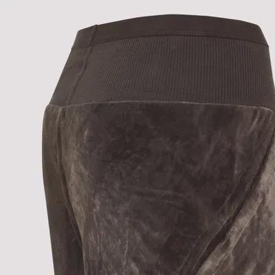 Rick Owens Wide-leg Trousers With Ribbed Waistband In Brown