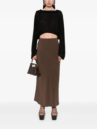 Rick Owens Crooped Hooded Tunic Sweaters And Cardigans Black In Black