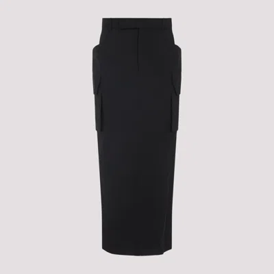 Rick Owens Firbanks Cotton Skirt In Black