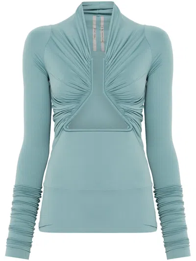 Rick Owens Women Jersey Ls Prong In Blue