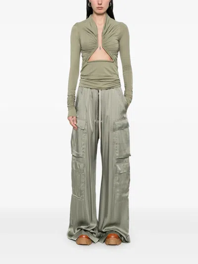 Rick Owens Jersey Ls Prong In Green
