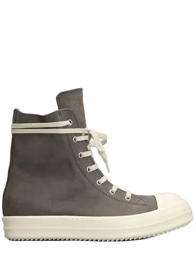 Rick Owens High-top Casual Shoes With Lace Front In Black