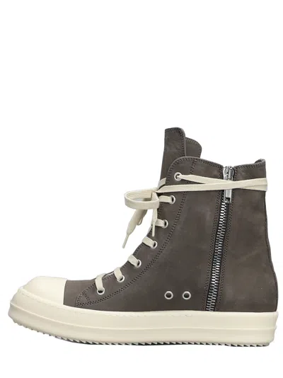 Rick Owens High-top Casual Shoes With Lace Front In Black