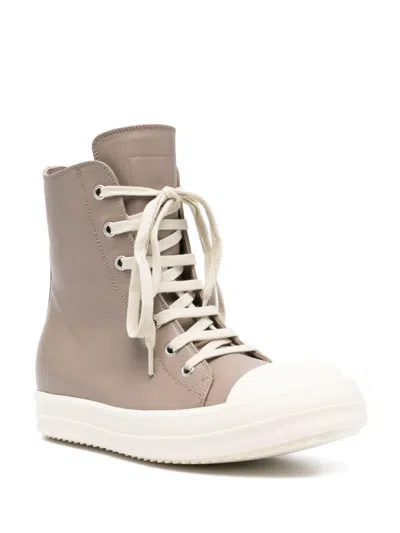 Rick Owens Sneakers In Flesh/milk Calfskin In Brown