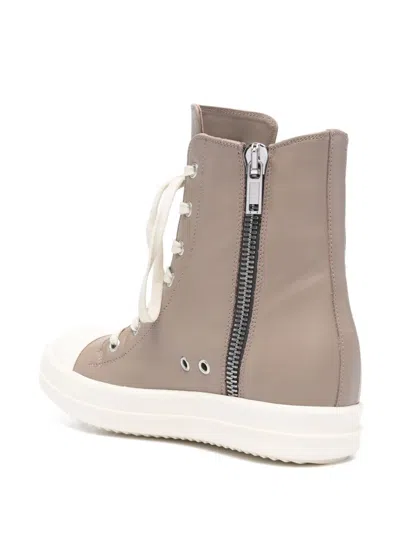 Rick Owens Sneakers In Flesh/milk Calfskin In Brown