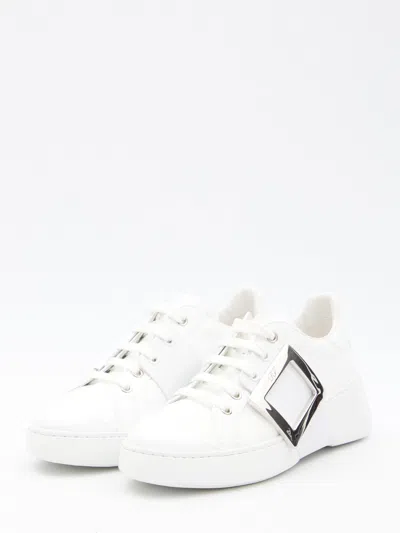 Roger Vivier Leather Viv' Skate Sneakers In White