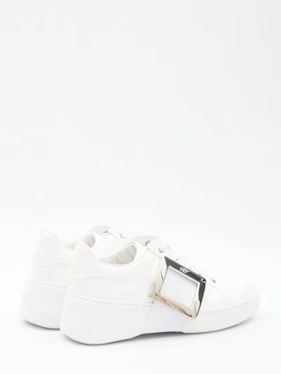 Roger Vivier Leather Viv' Skate Sneakers In White