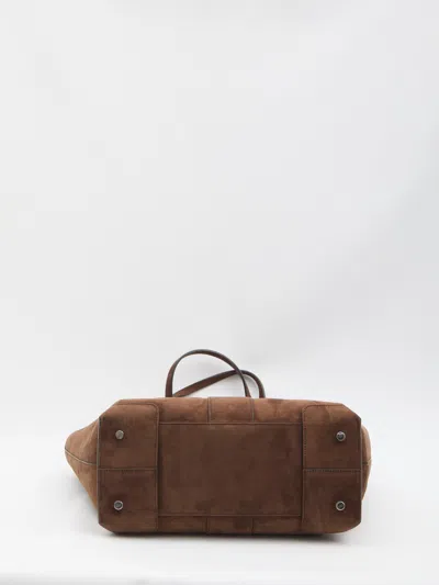 Roger Vivier Medium Belle Vivier Suede Tote Bag In Brown