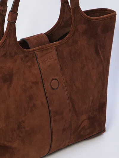 Roger Vivier Medium Belle Vivier Suede Tote Bag In Brown