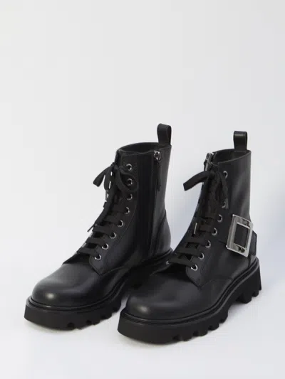 Roger Vivier Viv Rangers Combat Boots In Multi