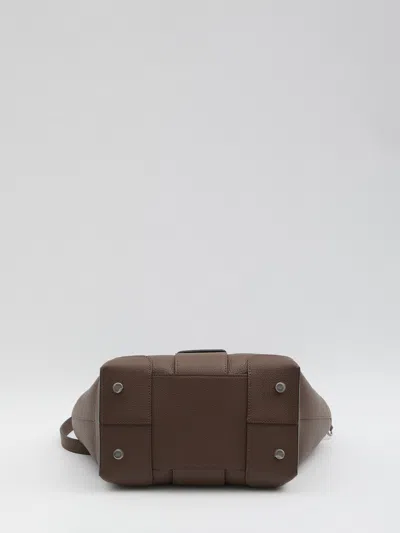 Roger Vivier Structured Shoulder Bag With Top Handle And Buckle Detail In Brown