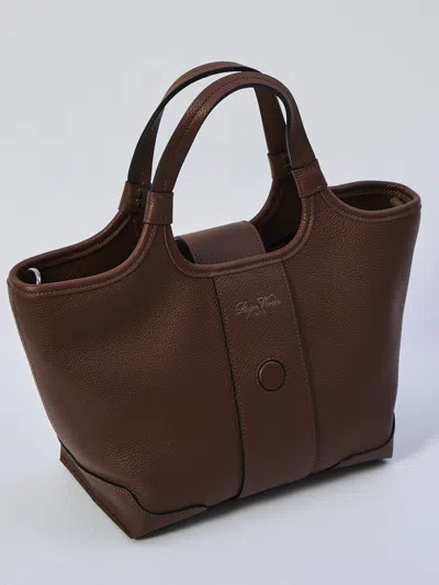 Roger Vivier Structured Shoulder Bag With Top Handle And Buckle Detail In Brown