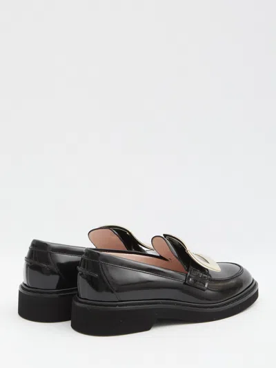 Roger Vivier Polished Calfskin Loafers With Metallic Buckle Detail In Multi