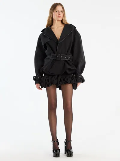 Rotate Birger Christensen Rotate Birgerchristensen Crepe Mini Skirt In Black